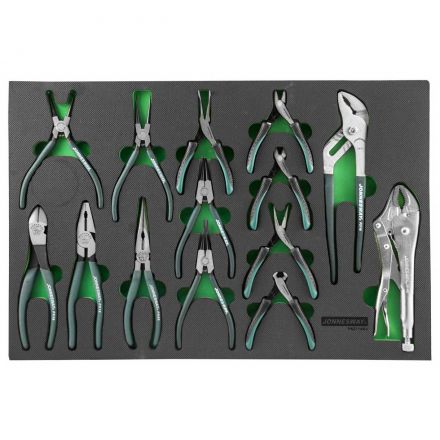 Набор шарнирно-губцевого инструмента JONNESWAY P82714SV, 14 предметов (EVA ложемент 560х400 мм)